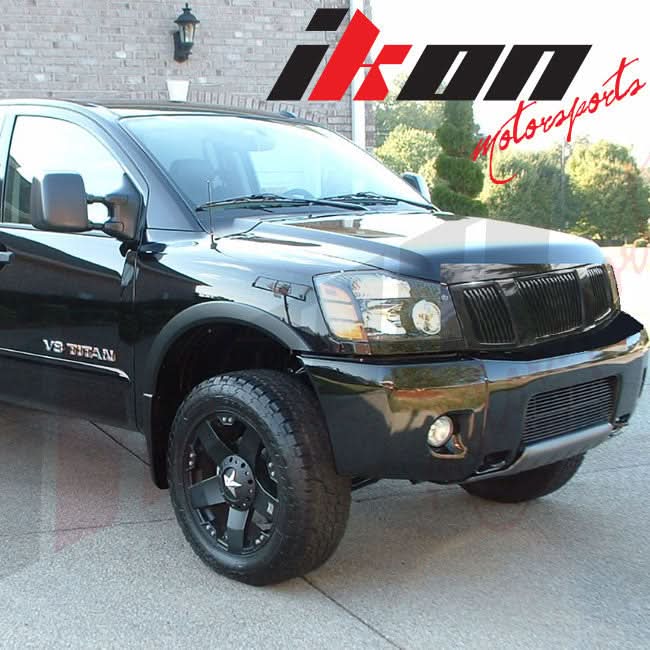 2004-2007Â Nissan Titan Front Hood Grille Vertical Style Black ABS