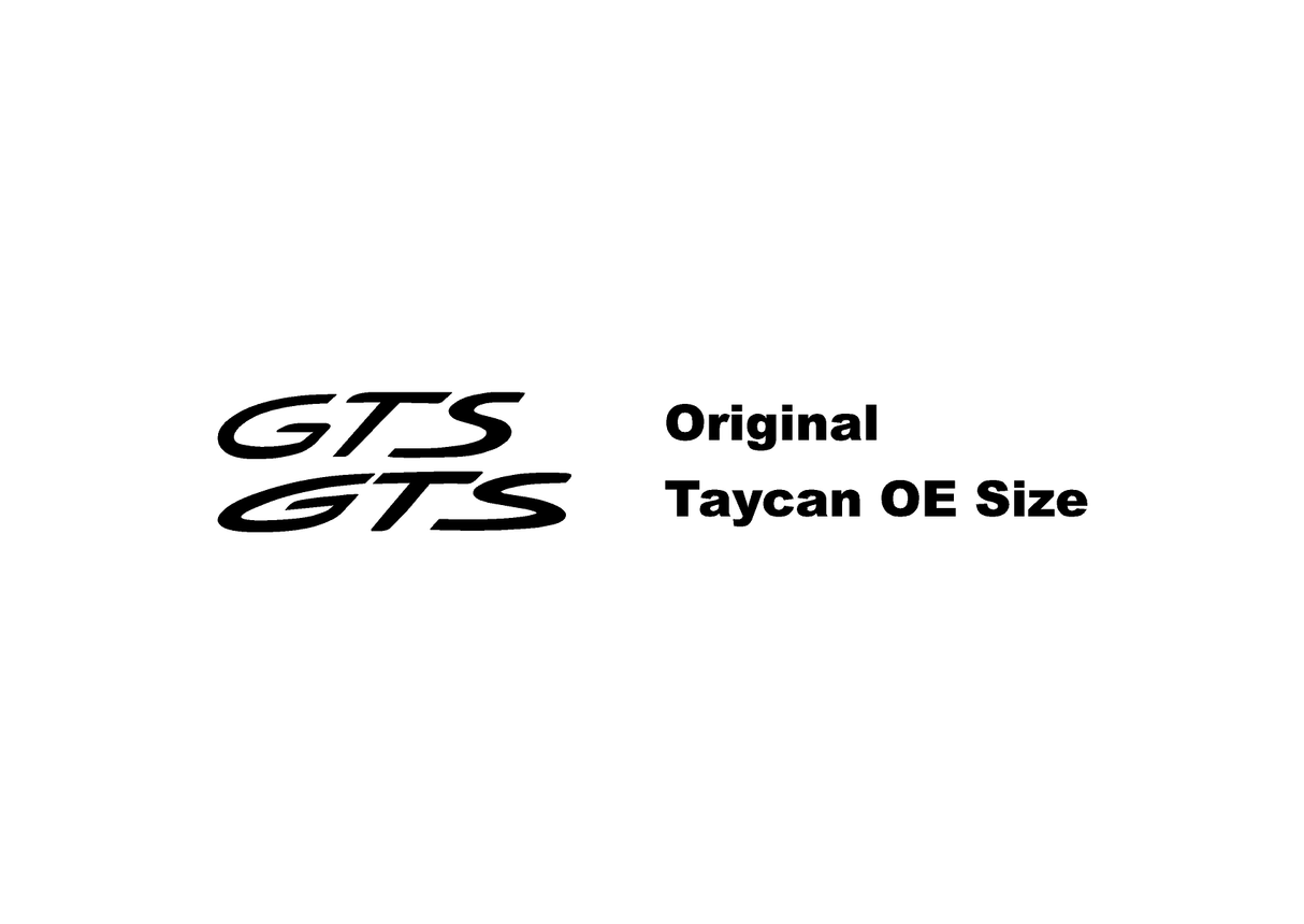 "GTS" Door Vinyl Logo Emblems for Porsche Vehicles (Boxter, Cayman, 911, Macan, Cayenne, Panamera)