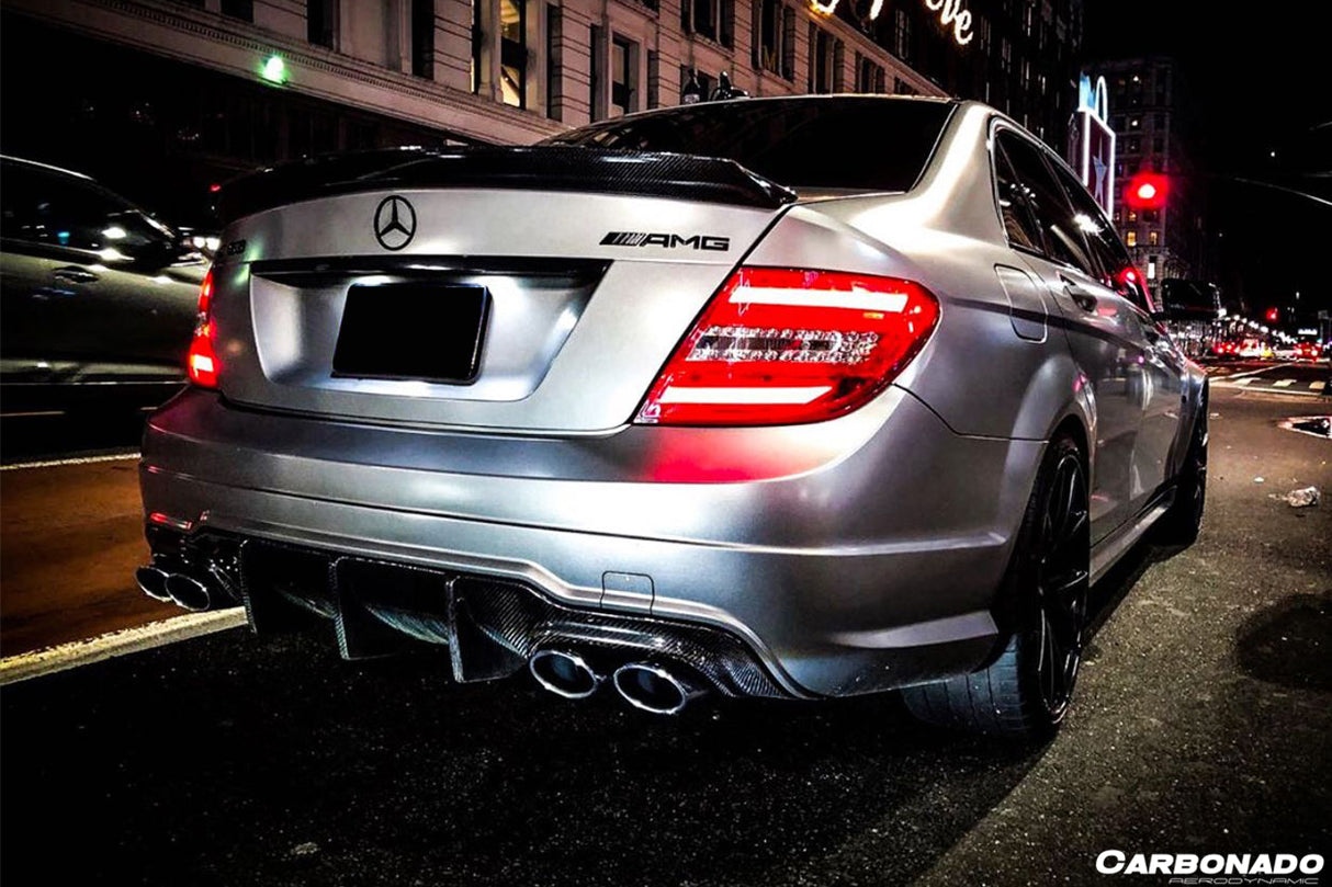 2012-2014 Mercedes Benz W204 C63 AMG RZ Style Carbon Fiber Rear Lip