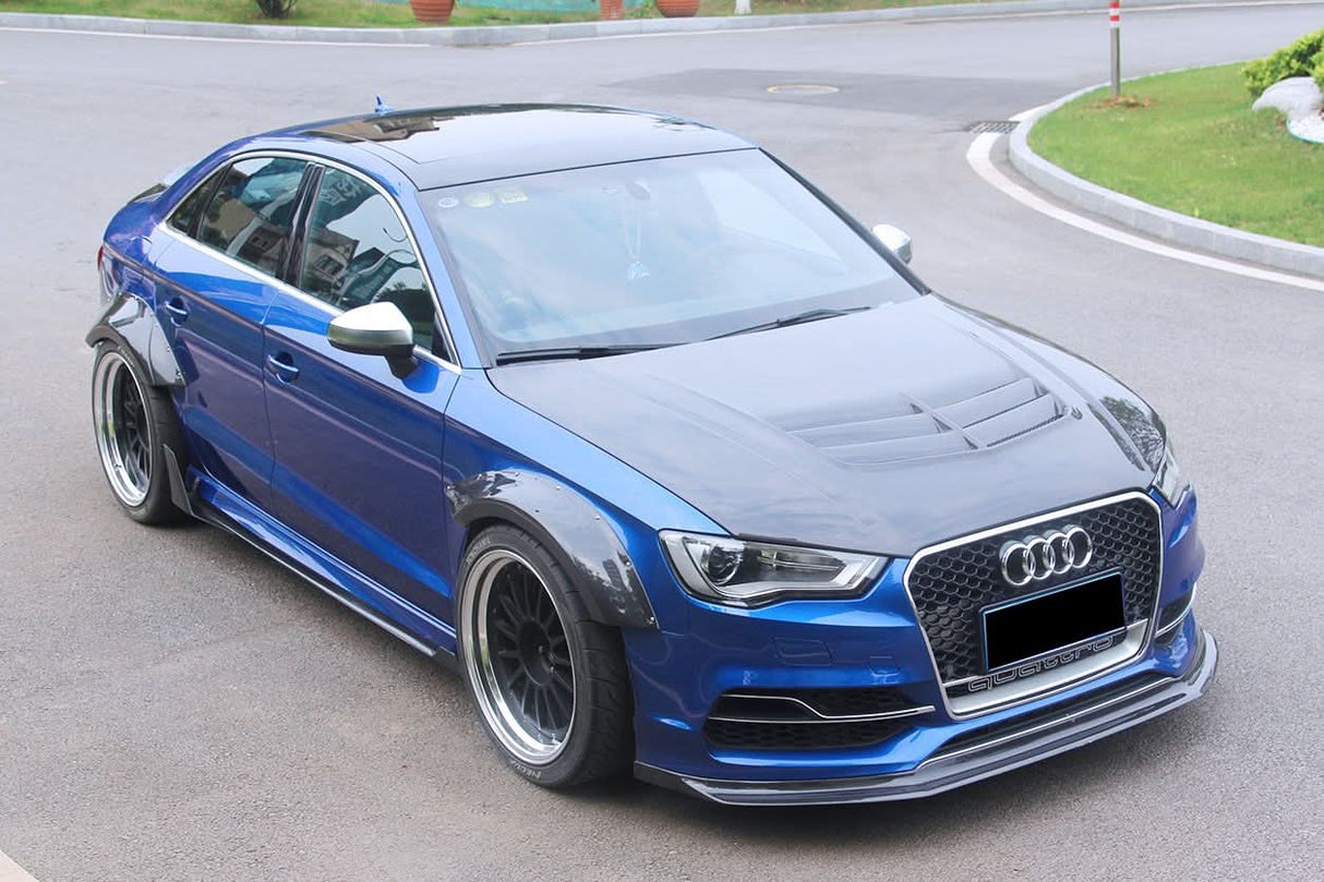 2013-2016 Audi 8V S3 A3 Sline Sedan BKSS Style Carbon Fiber Front Lip