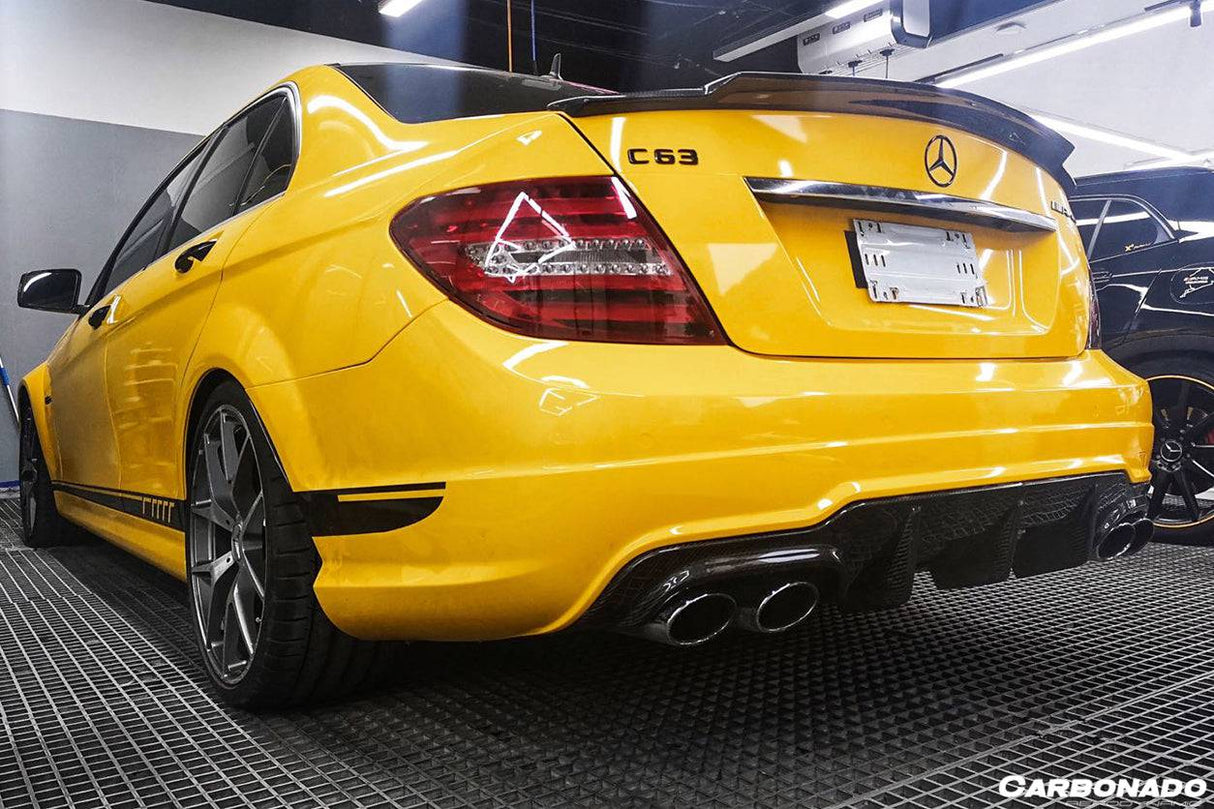 2008-2013 Mercedes Benz W204 Sedan C Class C63 AMG C74 Style Carbon Fiber Spoiler