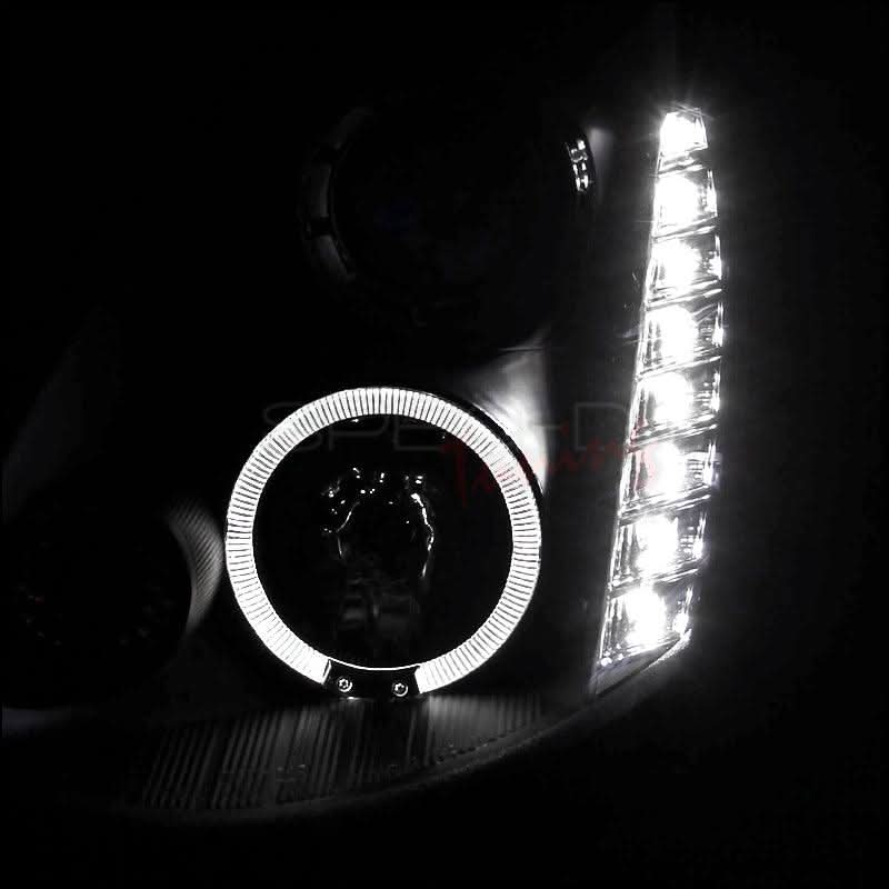 Projector Headlights Infiniti G35 Sedan (2005-2006) Halo w/ LED Strip - Black or Chrome - K2 Industries