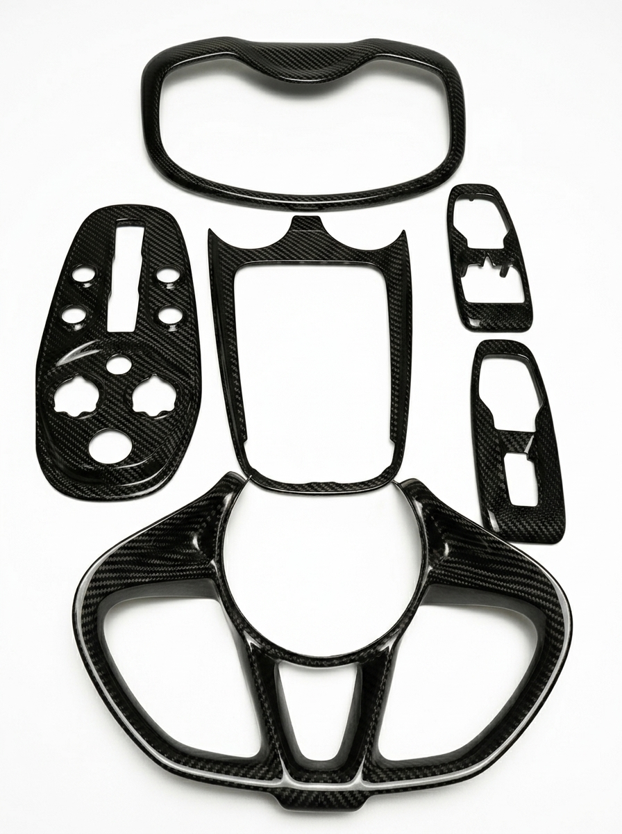 McLaren GT Dry Carbon Fiber Interior Trim Kit 6-Piece Cockpit Upgrade 2019+