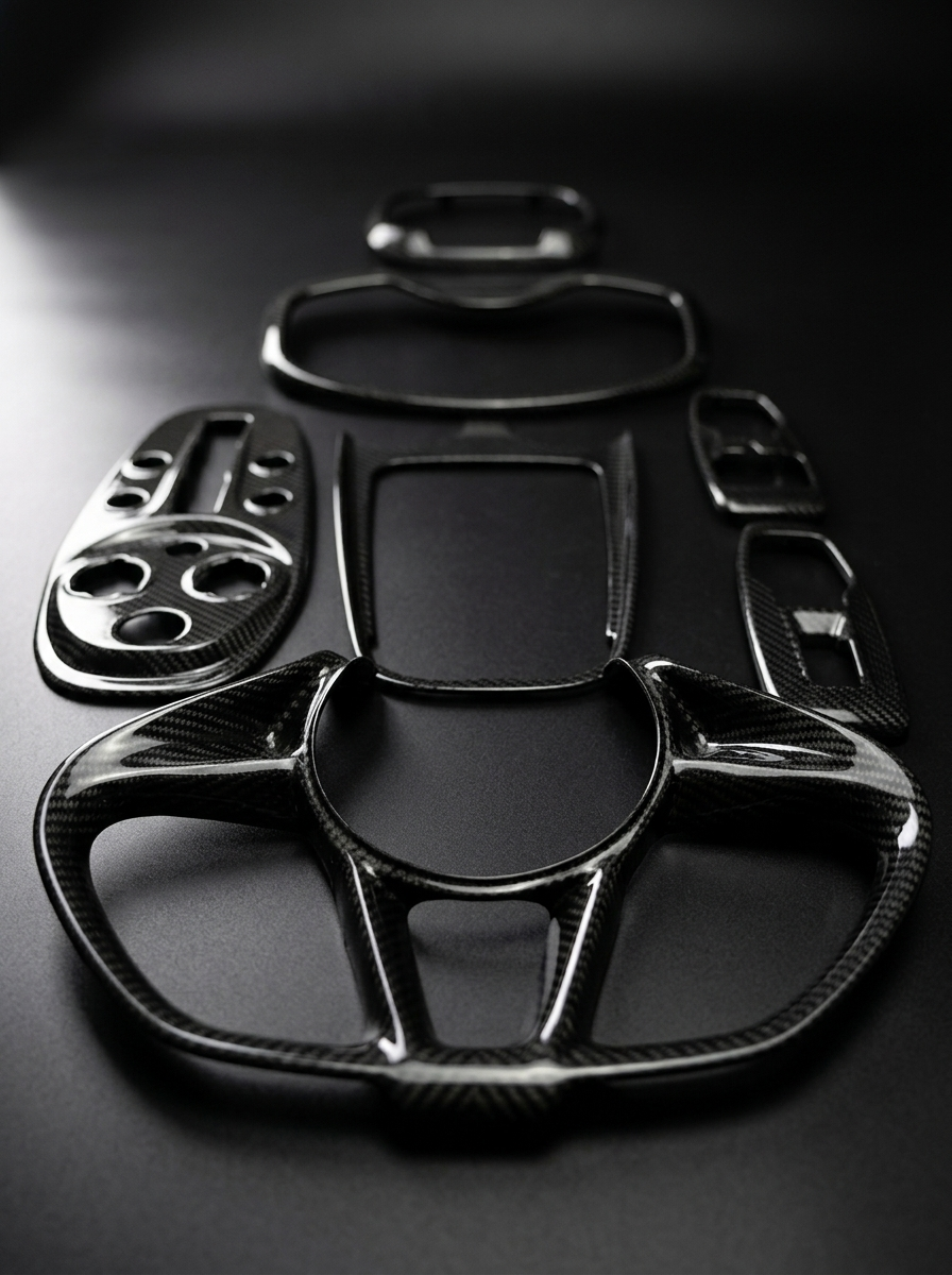 McLaren GT Dry Carbon Fiber Interior Trim Kit 6-Piece Cockpit Upgrade 2019+