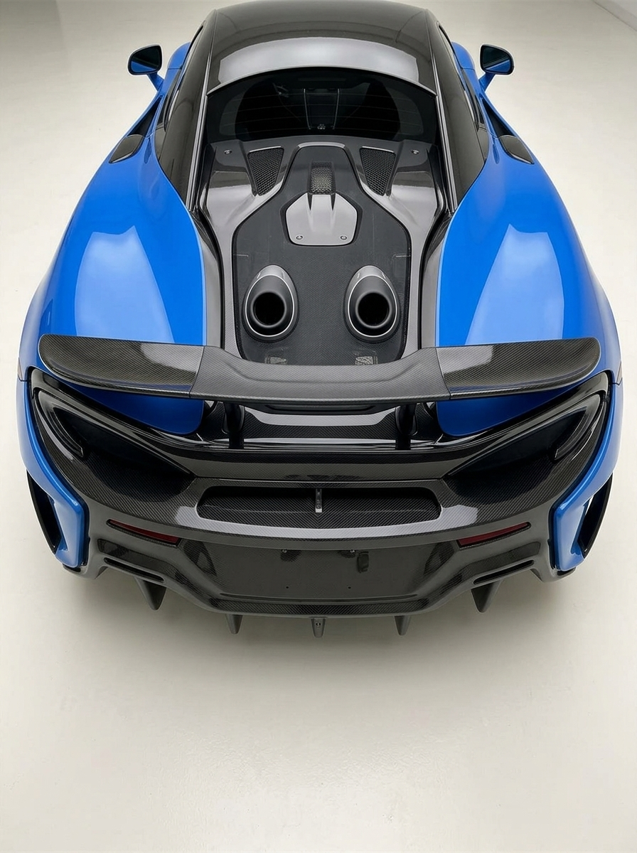 2015+ McLaren 540C 570S 570GT 600LT Multi-Fin Diffuser 3-Piece Rear Bumper - Dry Carbon Fiber