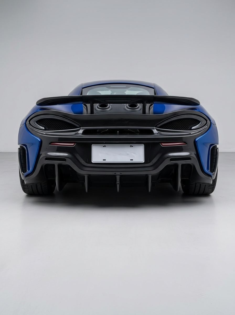 2015+ McLaren 540C 570S 570GT 600LT Multi-Fin Diffuser 3-Piece Rear Bumper - Dry Carbon Fiber