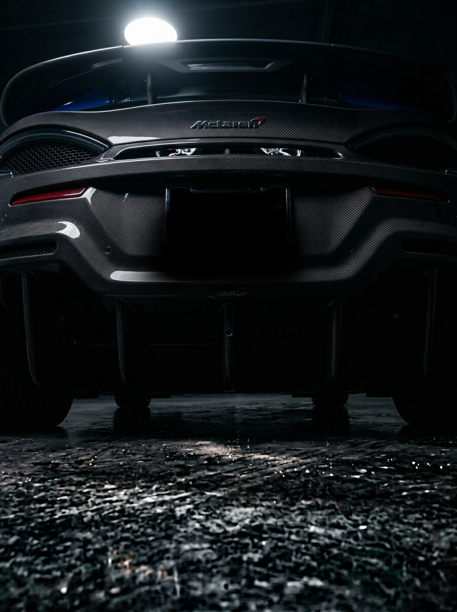 2015+ McLaren 540C 570S 570GT 600LT Multi-Fin Diffuser 3-Piece Rear Bumper - Dry Carbon Fiber