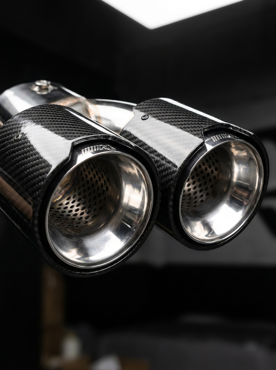 Carbon Fiber Dual Exhaust Tips for BMW M340i M240i M440i | G20 G42 G22 G23 G26 | Y-Pipe Single-to-Dual Conversion | Sold as Pair