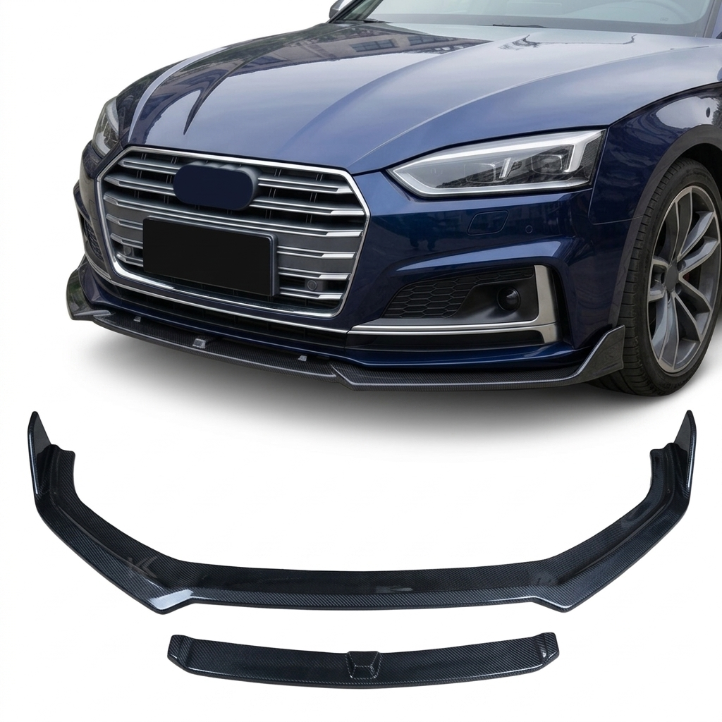 2017–2019 Audi A5 S-Line / S5 B9 Front Bumper Diffuser Lip – Carbon Fiber