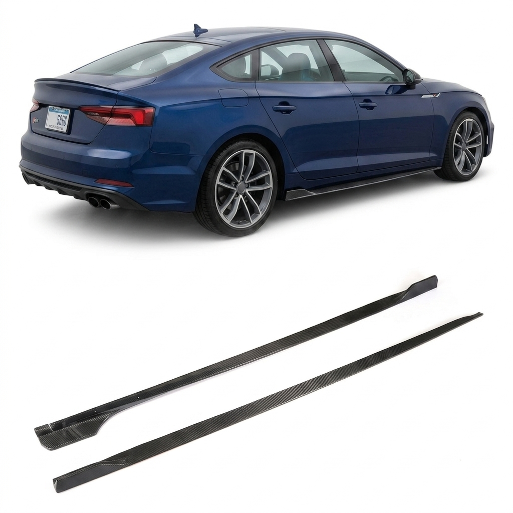 2017–2019 Audi A5 / S5 B9 Sportback Side Skirt Extensions – Carbon Fiber