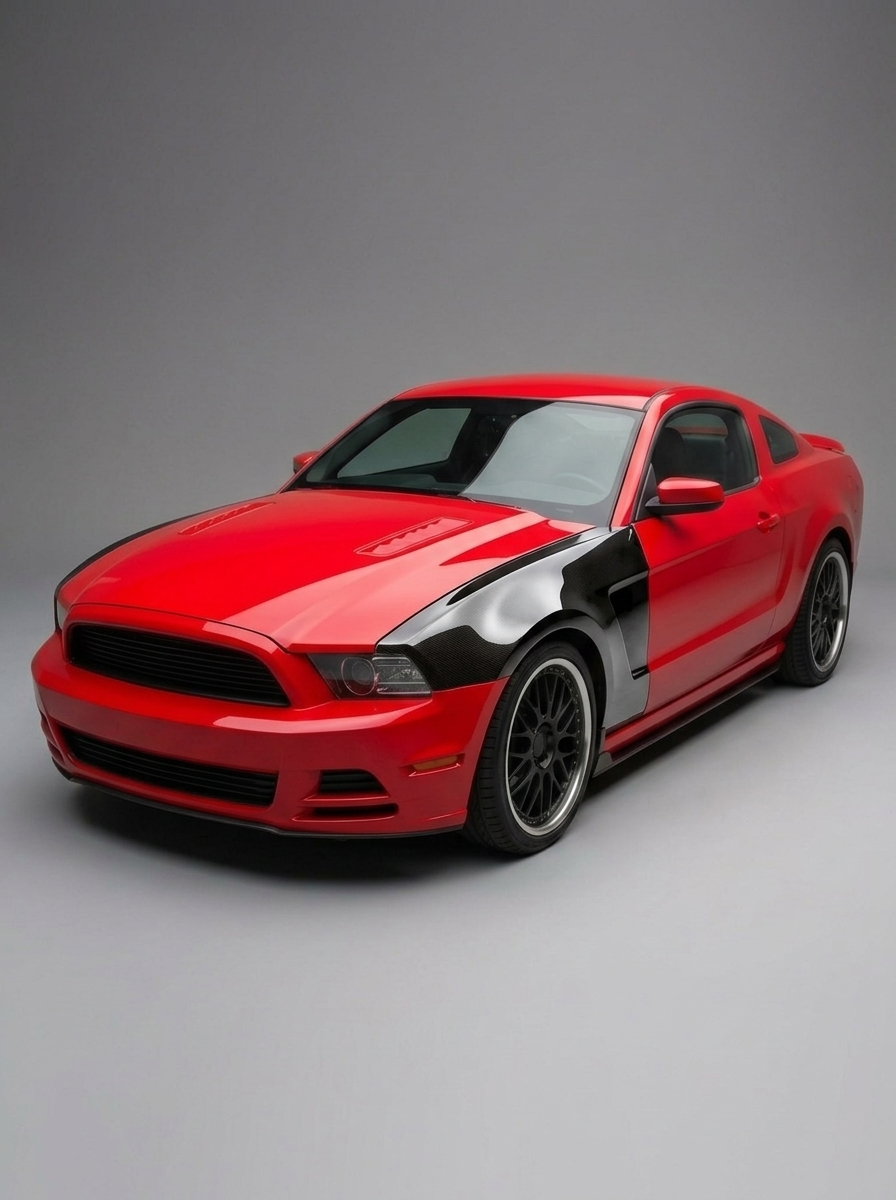 2010–2014 Ford Mustang GT350 V2 Look Front Over Fenders – Carbon Fiber