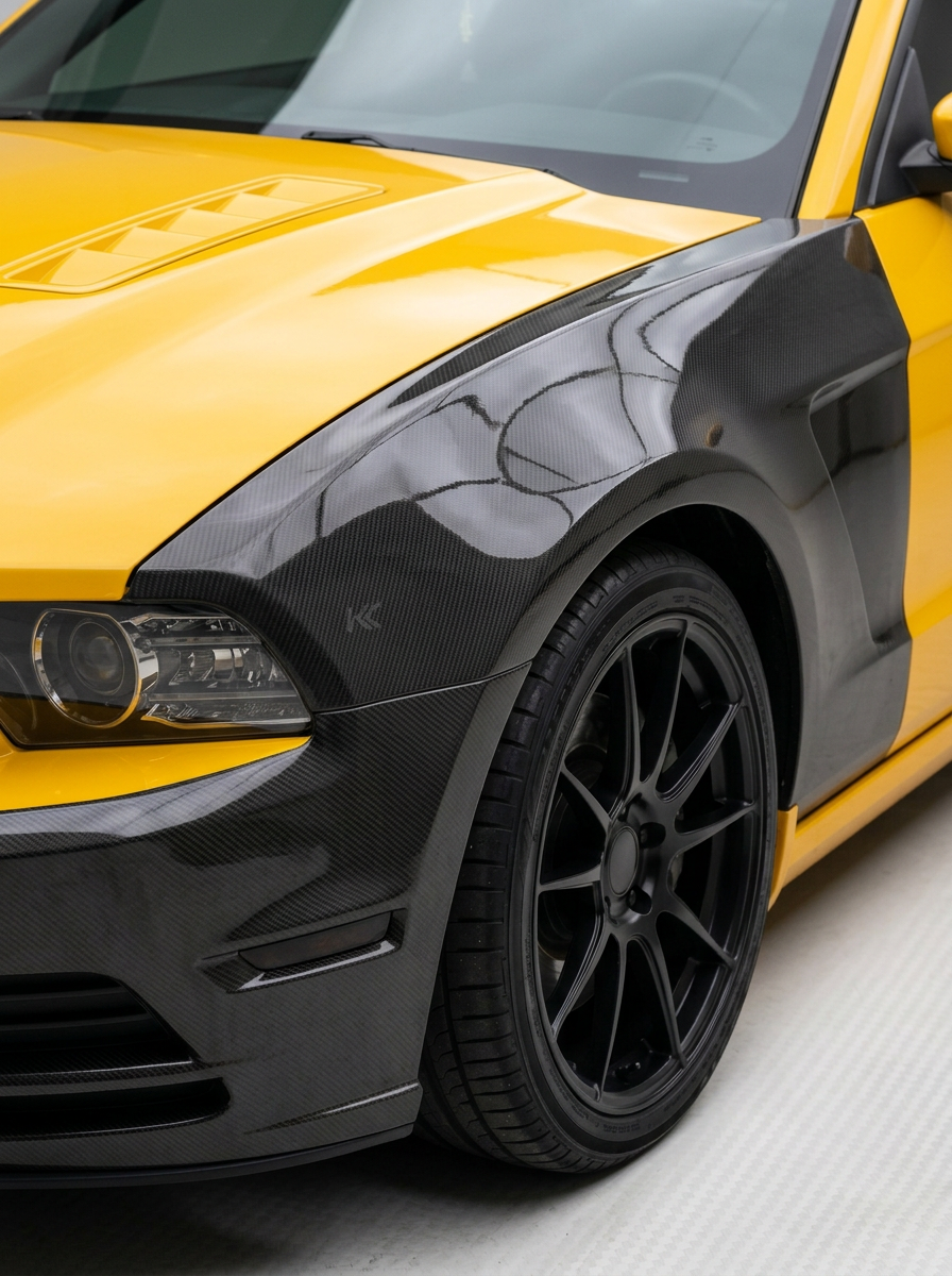 2010–2014 Ford Mustang GT350 V2 Look Front Over Fenders – Carbon Fiber