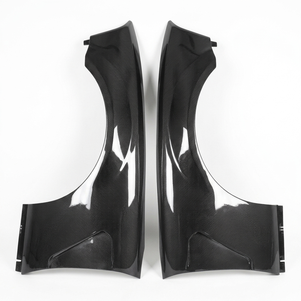 2005–2009 Ford Mustang GT350 V2 Look Front Over Fenders – Carbon Fiber