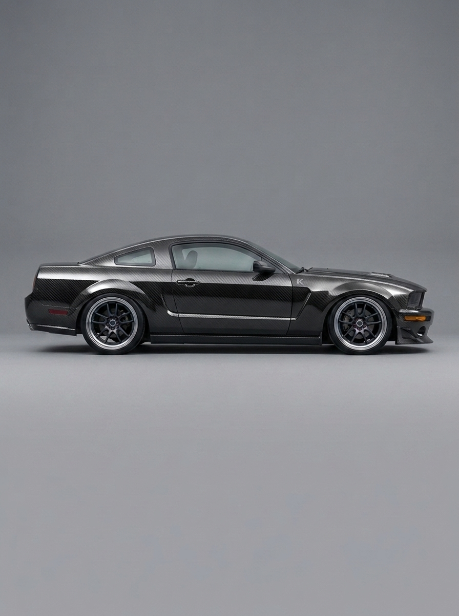 2005–2009 Ford Mustang GT350 V2 Look Front Over Fenders – Carbon Fiber