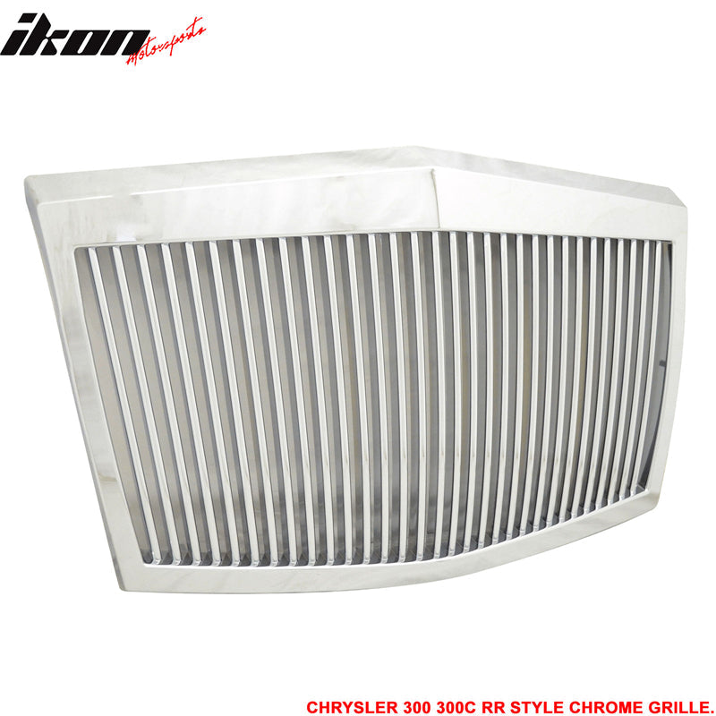2005-2010 Chrysler 300 300C RR Phantom Chrome Front Bumper Grille ABS