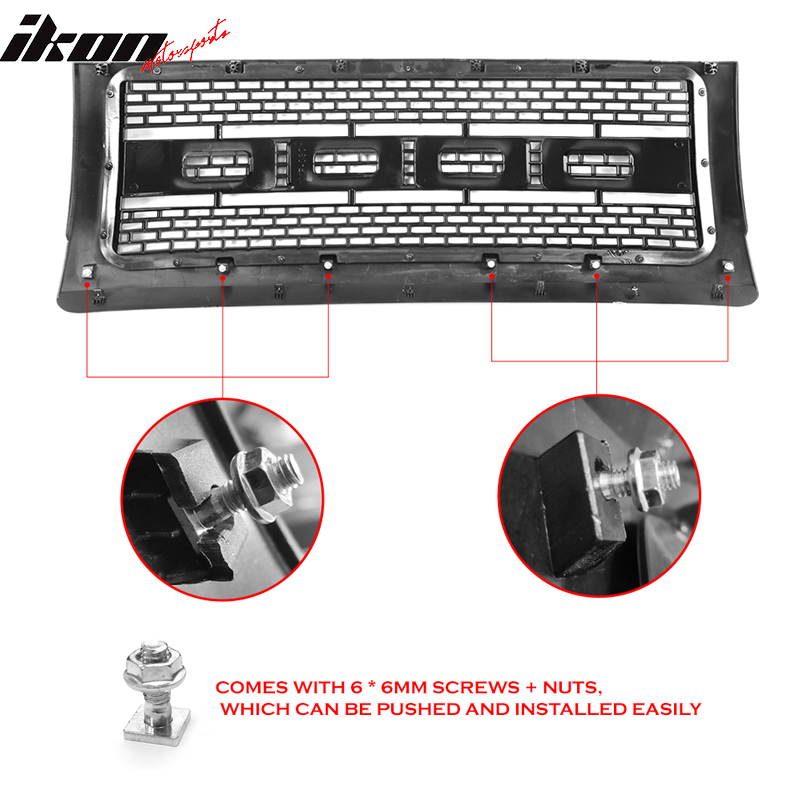 2009-2014 Ford F150 R Front Bumper Hood Grille Mesh Hood Guard ABS