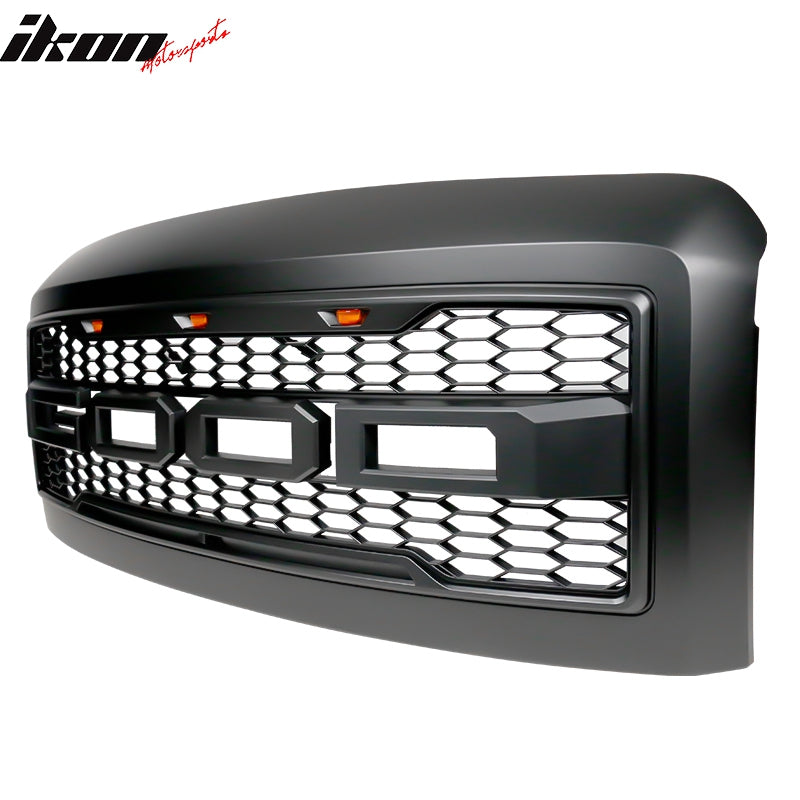 2008-2010 Ford F250 F350 R Matte Black Front Upper Grille w/ Letters