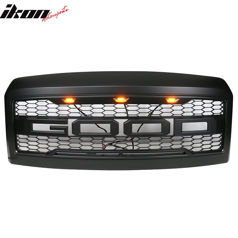 2008-2010 Ford F250 F350 R Matte Black Front Upper Grille w/ Letters