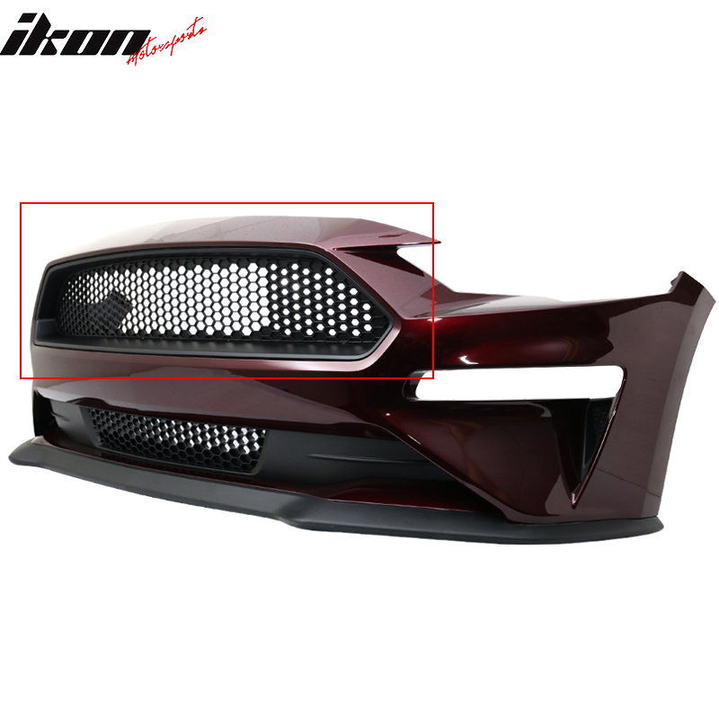 2018-2023 Ford Mustang Mesh Style Black Upper Grille ABS Plastic