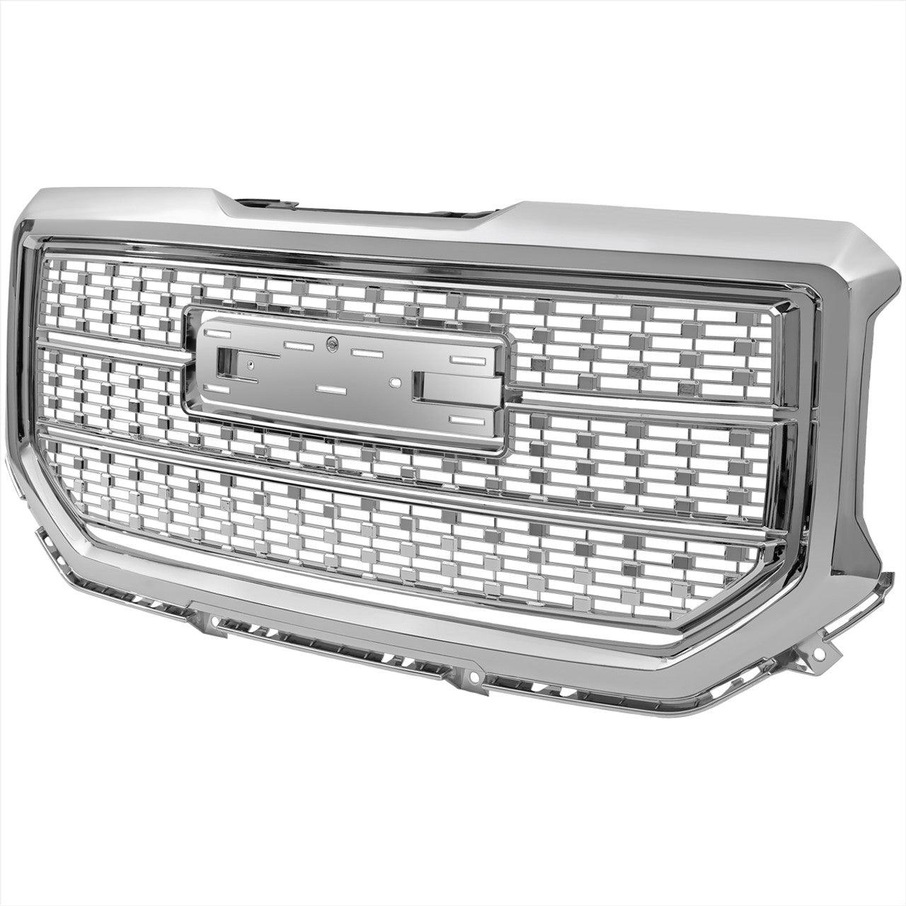 Spec-D Grill GMC Sierra 1500 (2016-2017-2018) Denali Style Mesh Gloss Black or Chrome