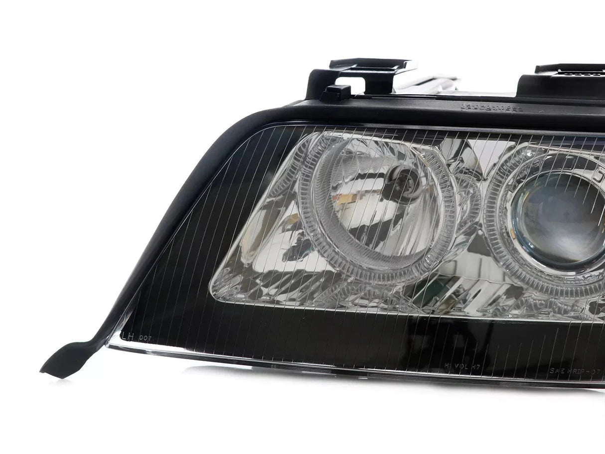 1998-2001 Audi A6 C5 D2S Black Angel Eye Projector Headlights