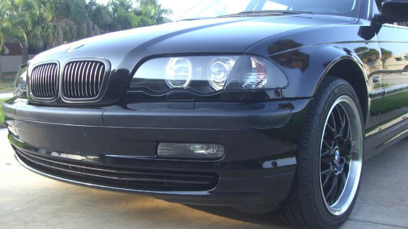 1999-2001 BMW E46 4d P46 Style Black Headlight White UHP LED