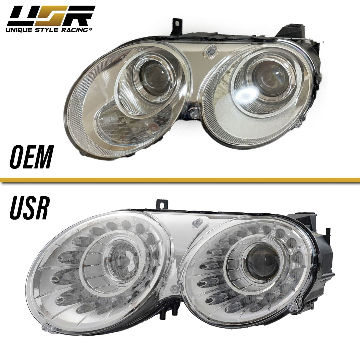2004-2010 Bentley Continental GT Facelift Style Chrome LED Projector Headlights Polyurethane