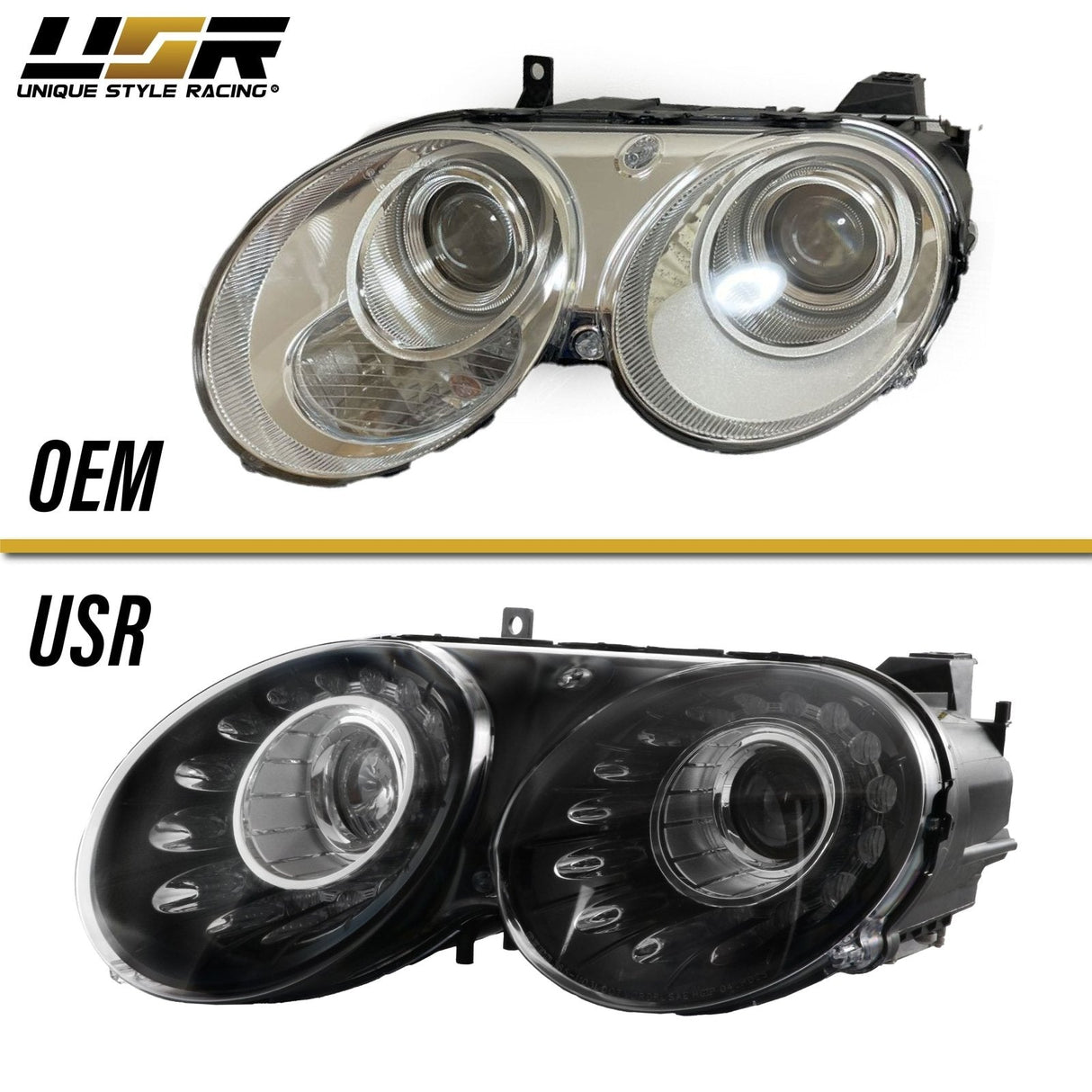 2004-2010 Bentley Continental GT Facelift Style Chrome LED Projector Headlights Polyurethane