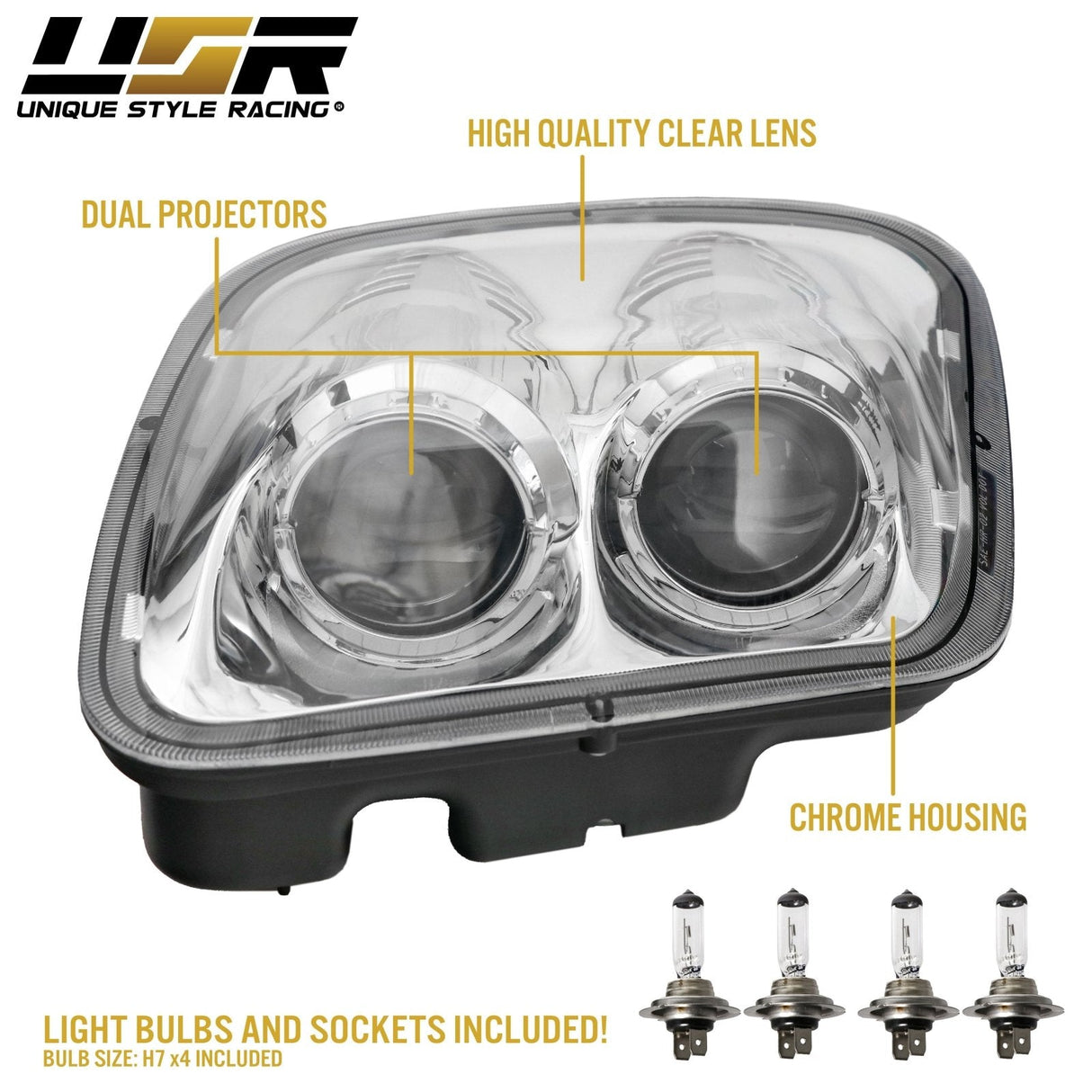 1997-2004 Chevrolet Corvette C5 Chrome Projector Headlights