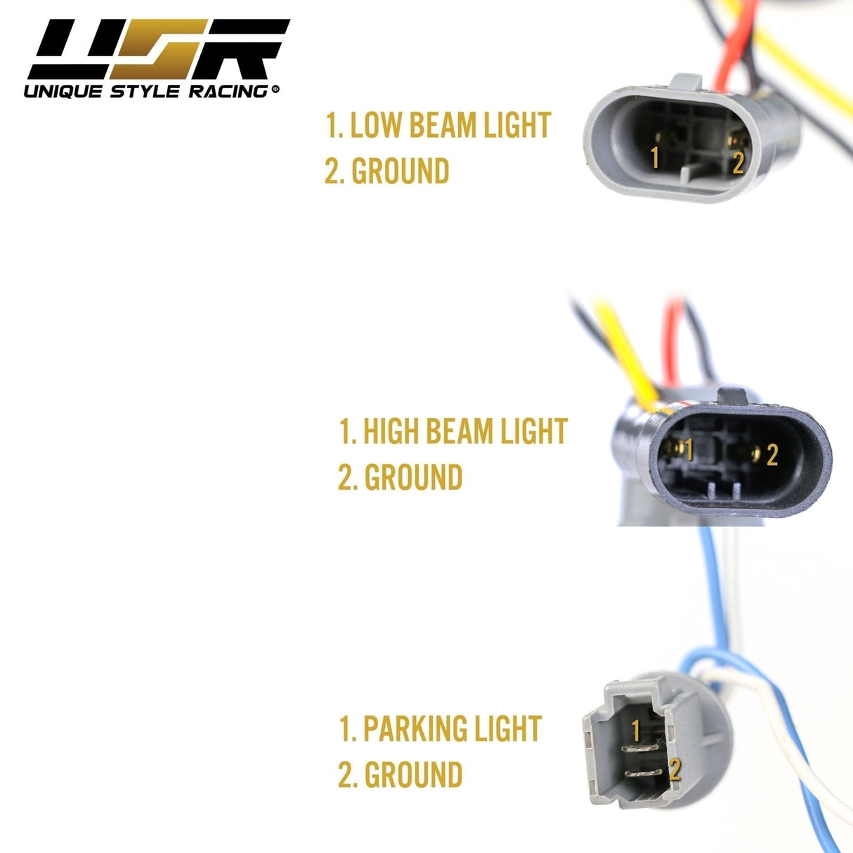 1992-1996 Honda Prelude DM Style Black Projector Headlight Set