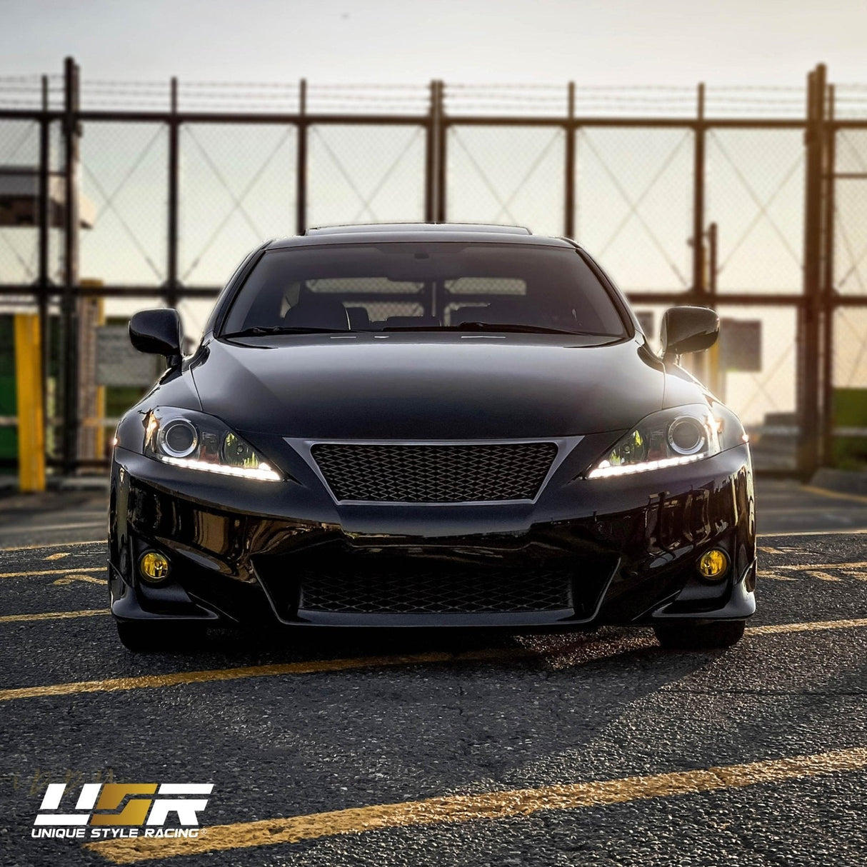 2006-2013 Lexus Is250/Is350 Depo V2 Oe Facelift Style W/Drl Led Bar Projector Black Headlight Set