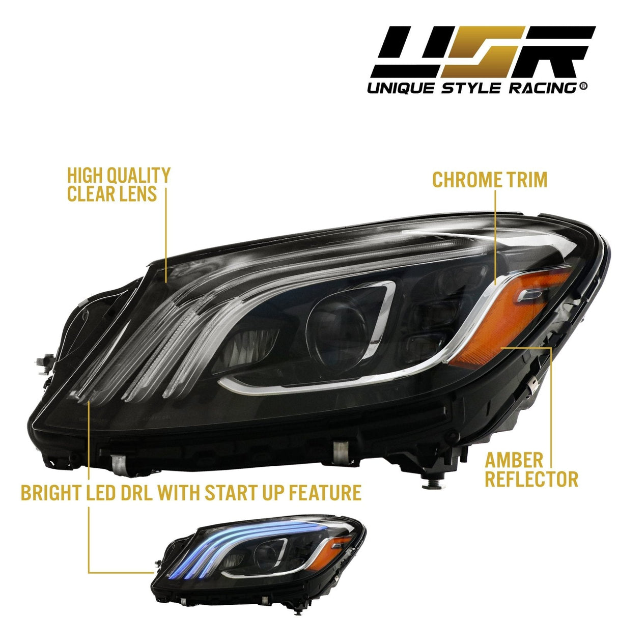 2014-2017 Mercedes W222 S Class Depo Facelift Style Full LED Headlights