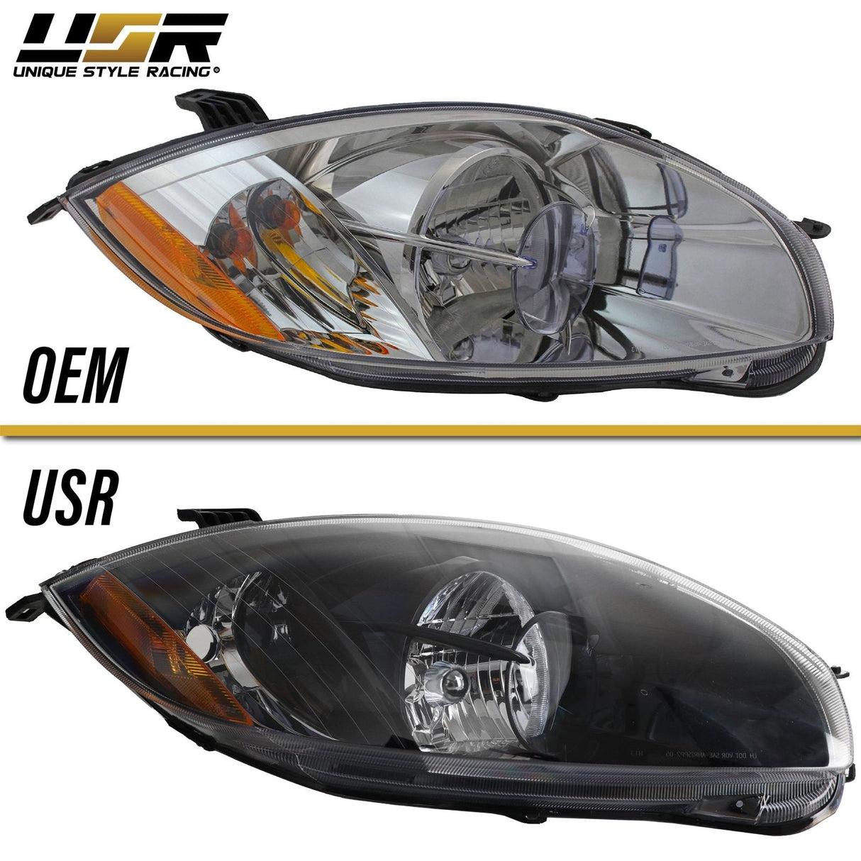 2006-2009 Mitsubishi Eclipse Black Housing Headlights