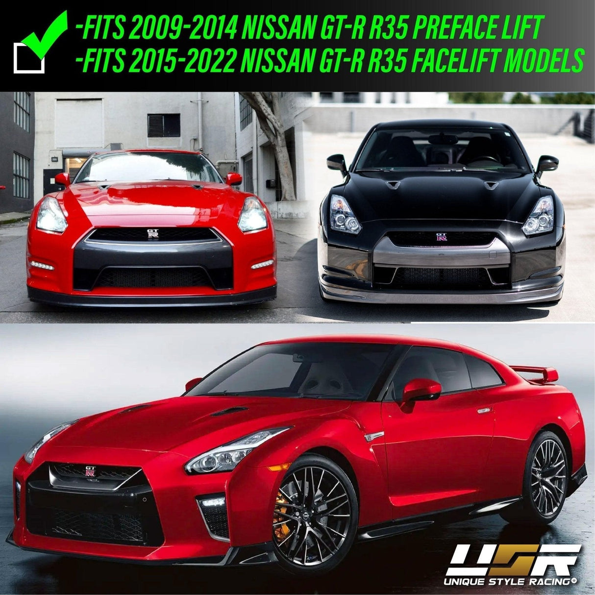 2009-2014 Nissan GT-R Facelift Style Full LED Headlights