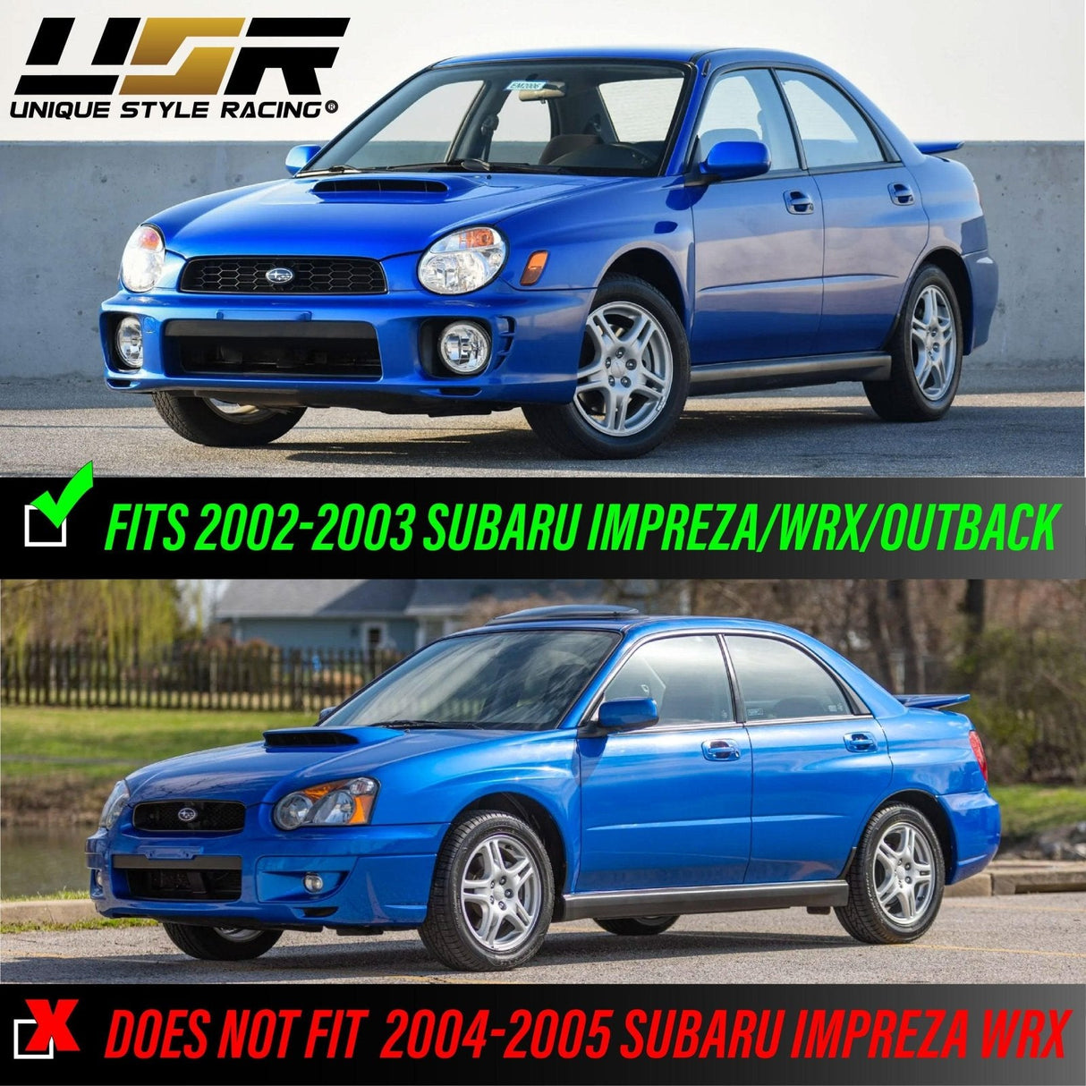 2002-2003 Subaru Impreza JDM Style Projector Headlights