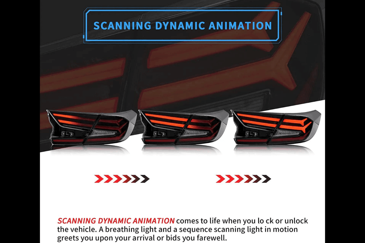 Honda Accord 10th Gen (CV1/CV2/CV3) Pre-Facelift Twin Line LED Tail Lights (2018-2021) - K2 Industries