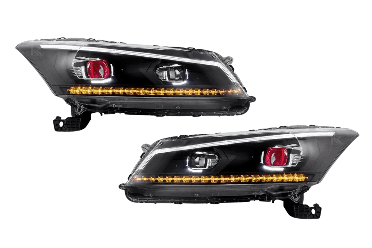 Honda Accord 8th Gen Inspired Black Demon Eyes and Ordinary Projector Headlights (2008-2012) - K2 Industries