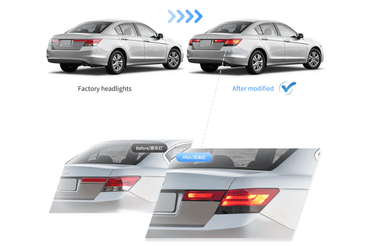 Honda Accord 8th Gen LED Tail Lights (2008-2012) - K2 Industries