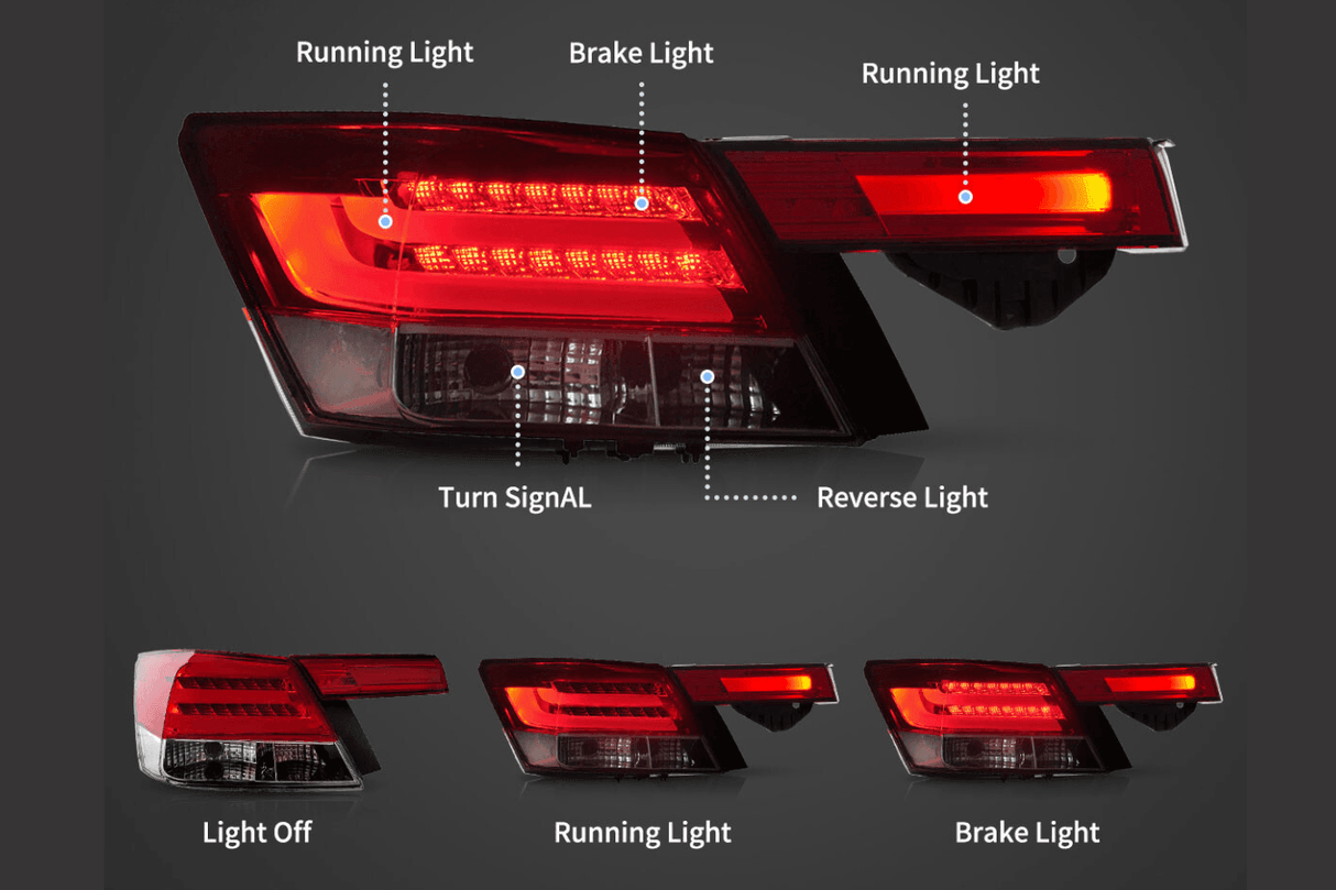 Honda Accord 8th Gen LED Tail Lights (2008-2012) - K2 Industries
