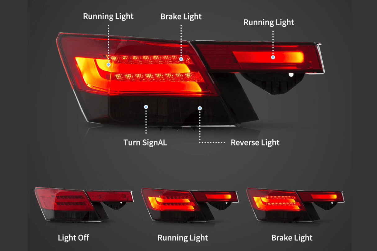 Honda Accord 8th Gen LED Tail Lights (2008-2012) - K2 Industries