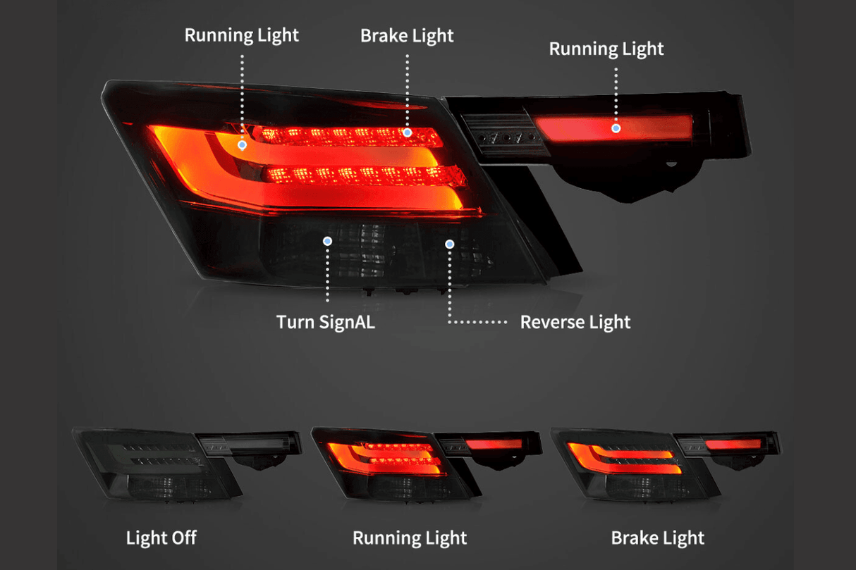 Honda Accord 8th Gen LED Tail Lights (2008-2012) - K2 Industries
