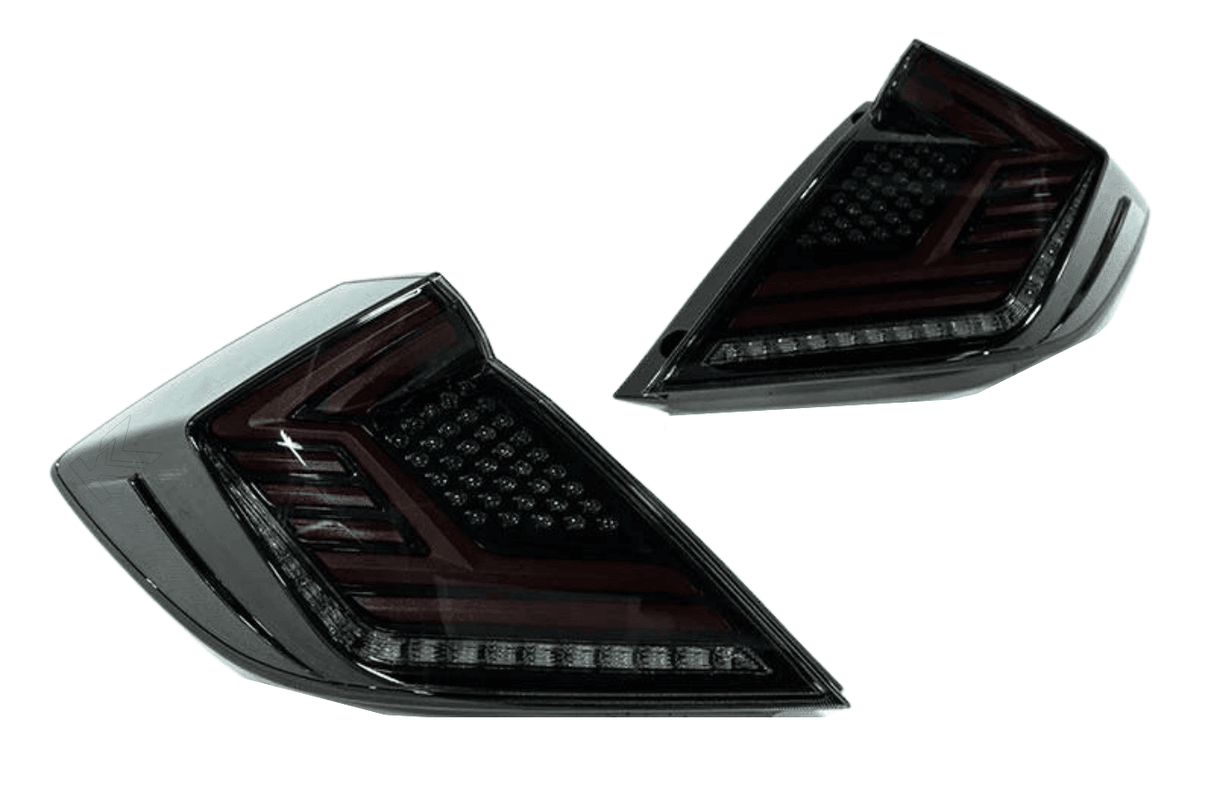 Honda FK8 Civic Smoke and Black V1 Pulse LED Tail lights (2016 - 2021) - K2 Industries