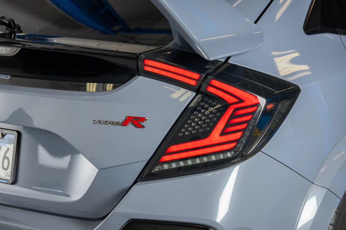 Honda FK8 Civic Smoke and Black V1 Pulse LED Tail lights (2016 - 2021) - K2 Industries