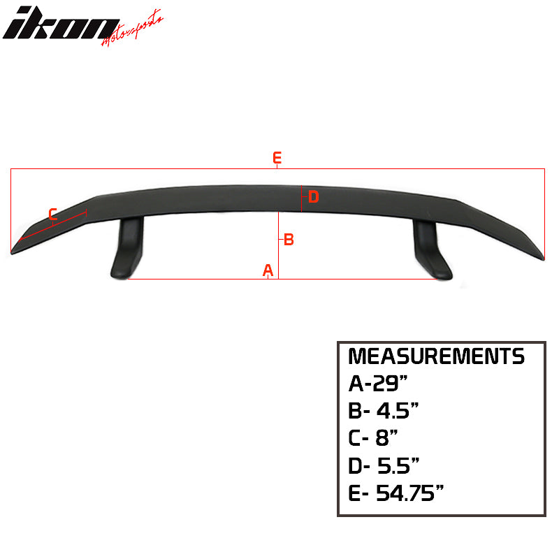 Universal Fitment Ikon Style Matte Black Rear Trunk Spoiler Wing ABS