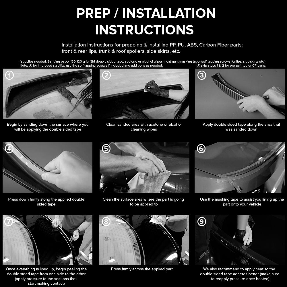 2008-2023 Dodge Challenger XE Style Side Window Louver Scoop PP