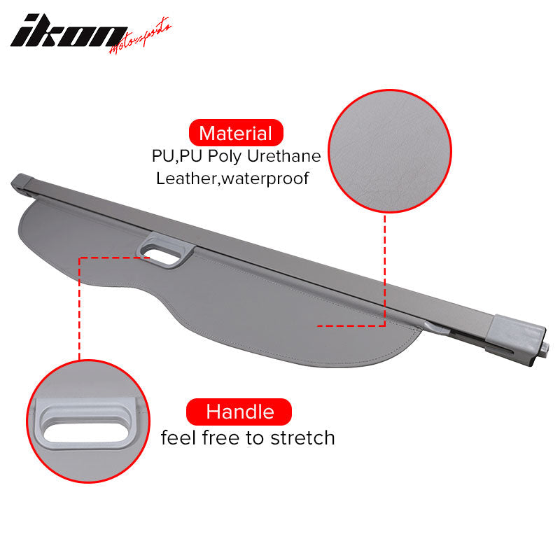 2011-2022 Grand Cherokee Rear Tonneau Cargo Cover Retractable Shade