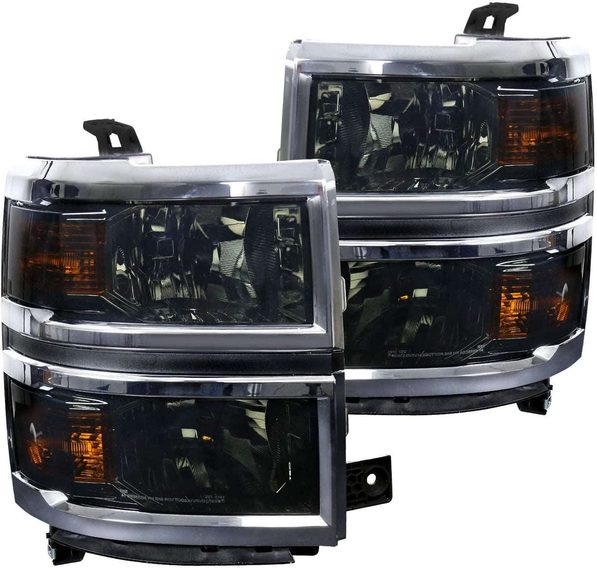 Spec-D OEM Replacement Headlights Chevy Silverado 1500 (14-15) Matte Black or Chrome Housing