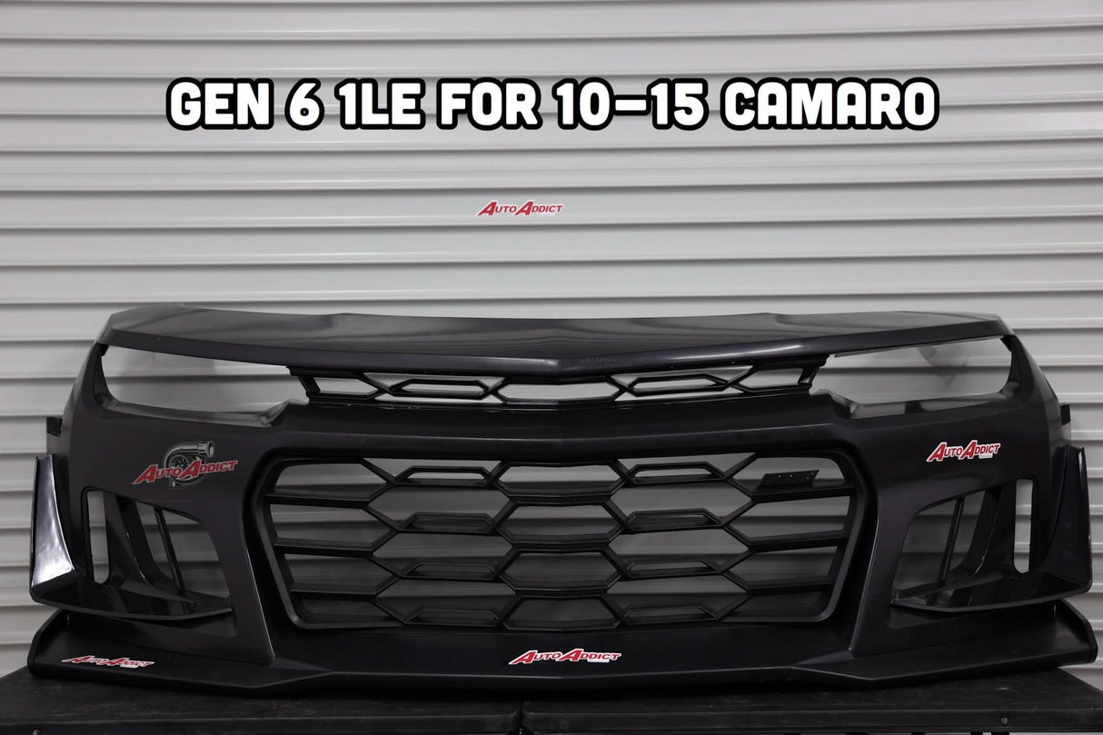 2010-2015 Chevy Camaro ZL1 1LE Track Package Front Bumper Conversion 11pcs Full Kit Flat BLK Body Kit