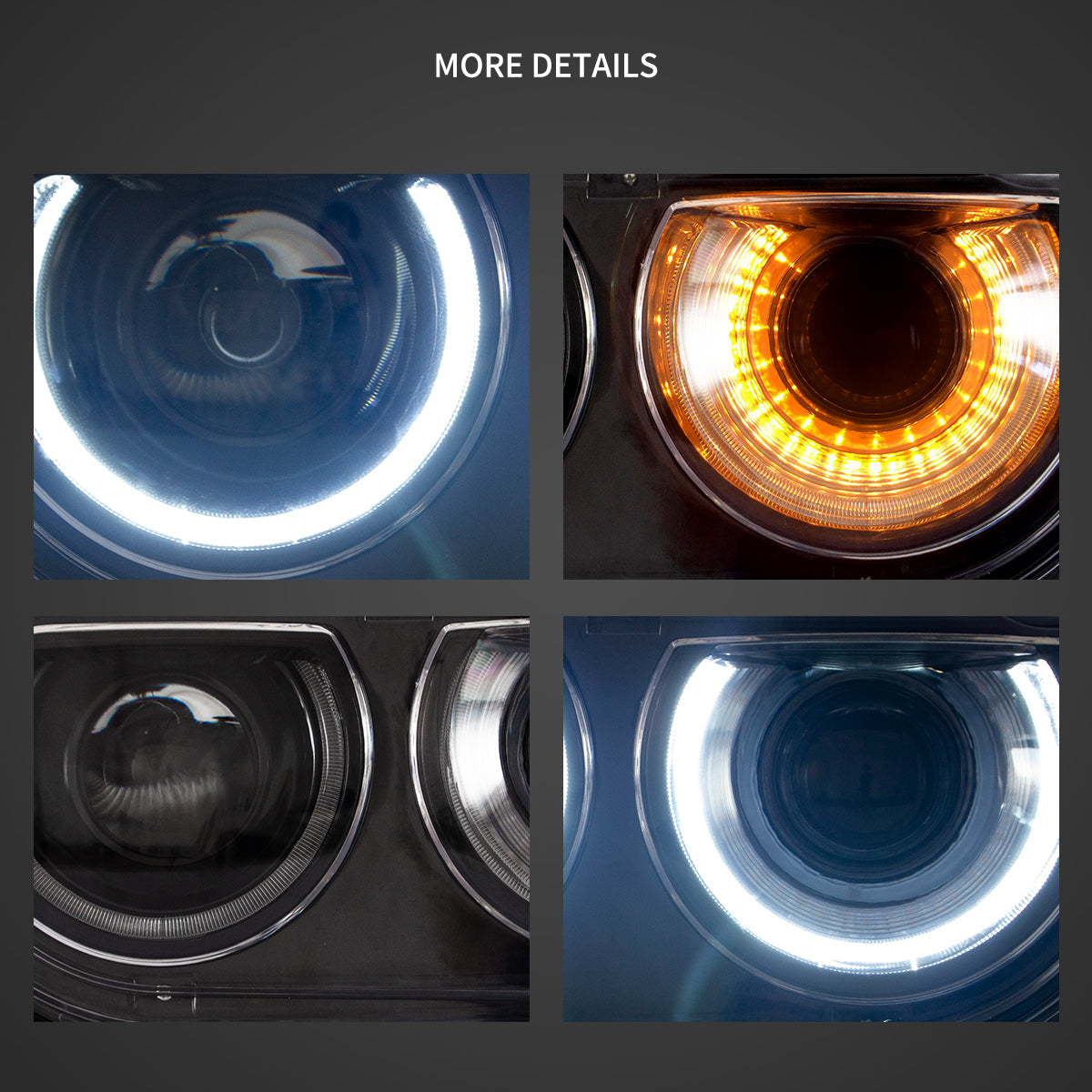 2008-2014 Dodge Challenger OEM Replica Headlights Projector LED Lights