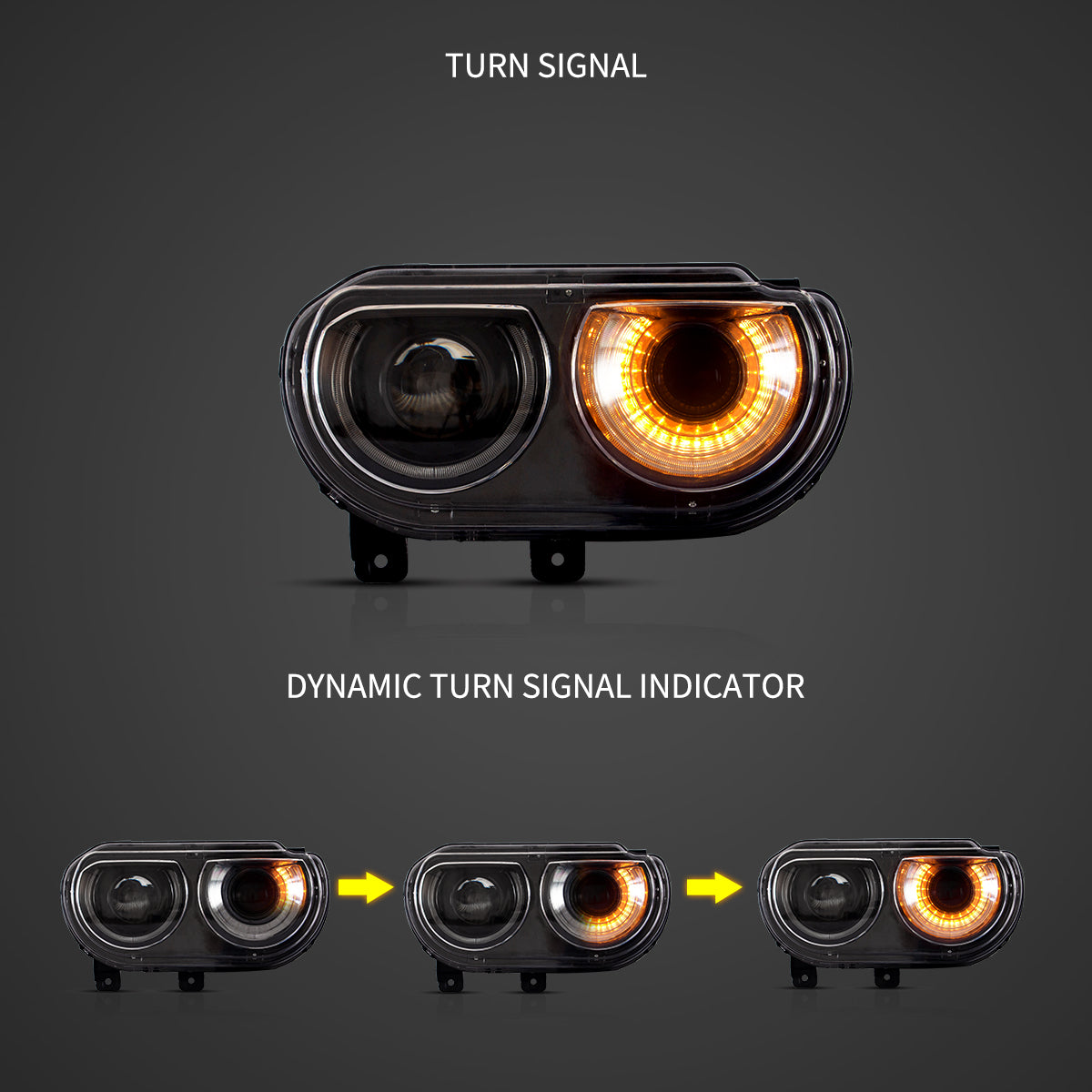 2008-2014 Dodge Challenger OEM Replica Headlights Projector LED Lights